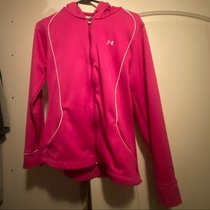Under Armour pink zip up hoodie size M